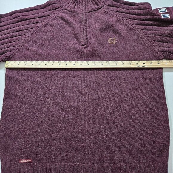 Marlboro Classics Sweater Mens XXL Burgundy LS 1/4 Zip Mock Neck VTG Wool Blend - Picture 4 of 16
